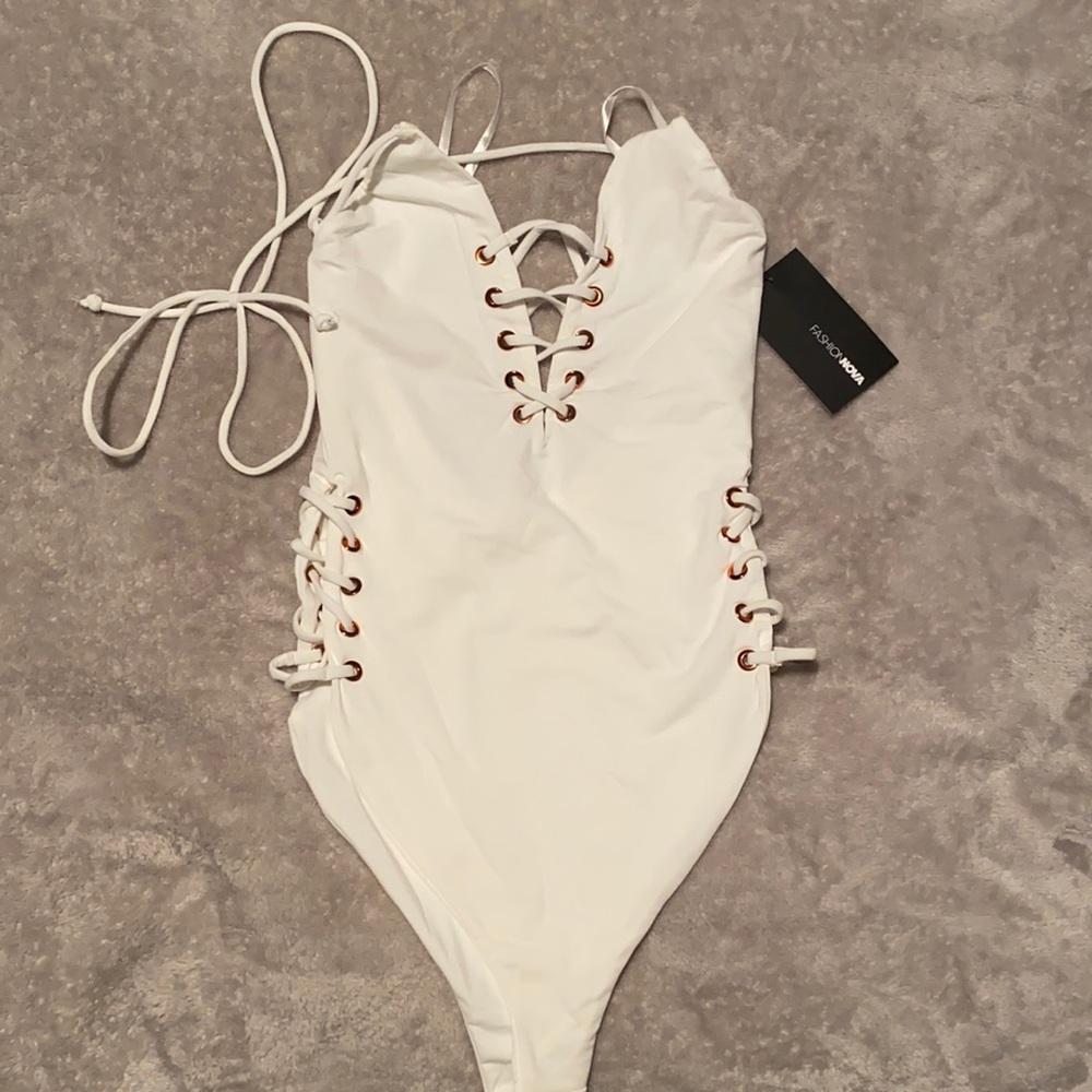White one piece swimsuit